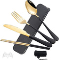 Black Portable Flatware Cutlery Set, TWUTGAYW Stainless Steel Travel Utensils by TWUTGAYW