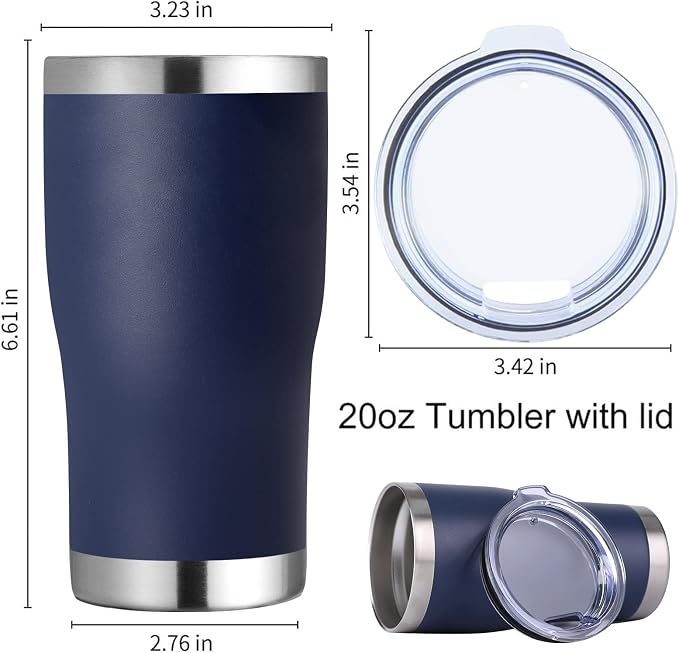 DOMICARE 20oz Tumbler with Lid Stainless Steel Tumblers Bulk, Double Wall - Image 5