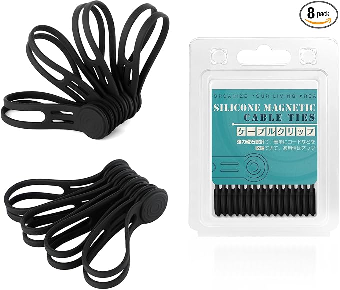 Silicone Magnetic Cable Ties, 4.72 Inch Upgraded Cord Ties by Kanemc