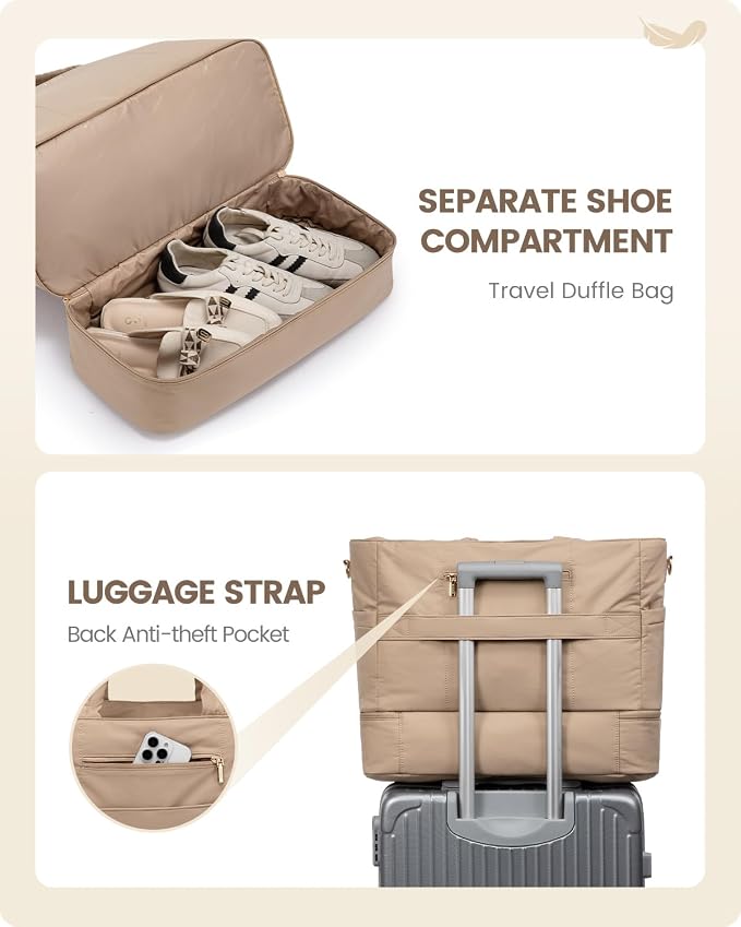 LOVEVOOK Travel Duffle Bag, Puffer Weekender Bags - Image 5