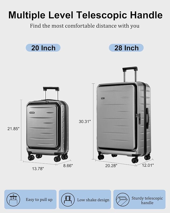 Luggage Sets 2 Pieces, 20 Inch Carry On Luggage and Expandable 28 Inch Checked - Image 8
