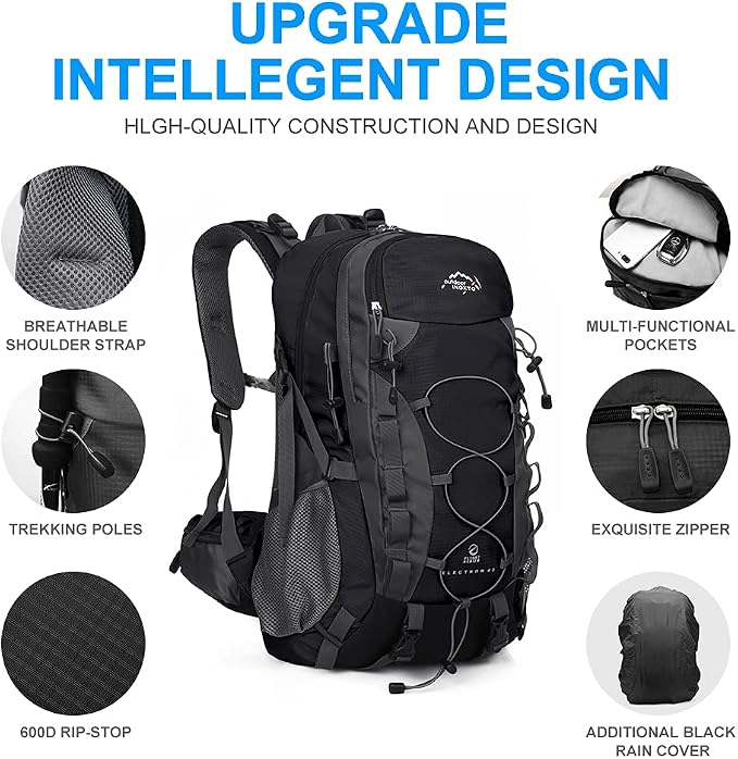 INOXTO lightweight Hiking Backpack 35L/40L Hiking Daypack - Image 3