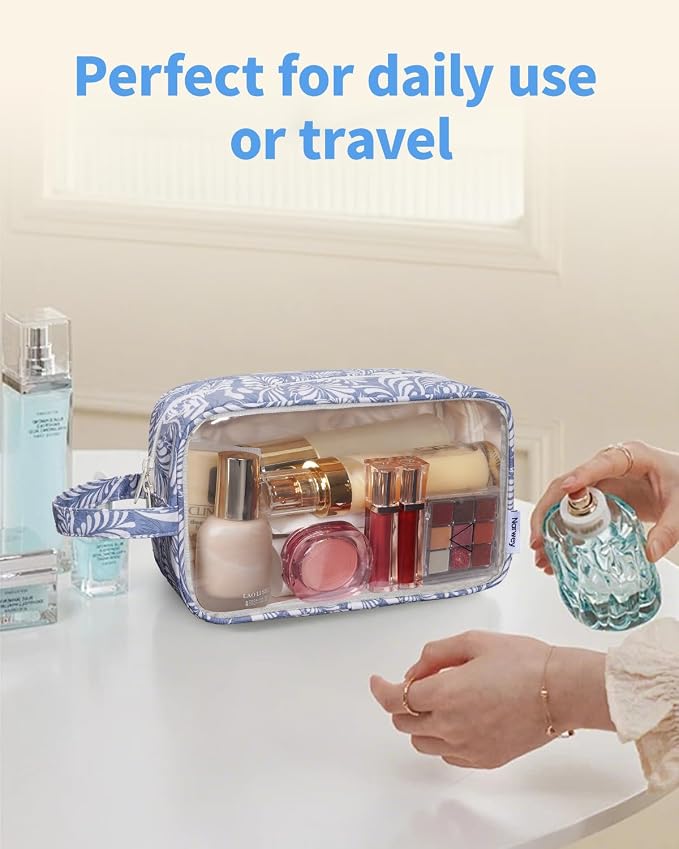 Narwey Clear Toiletry Bags for Traveling Women Men, Make Up Organizer, Skincare - Image 7