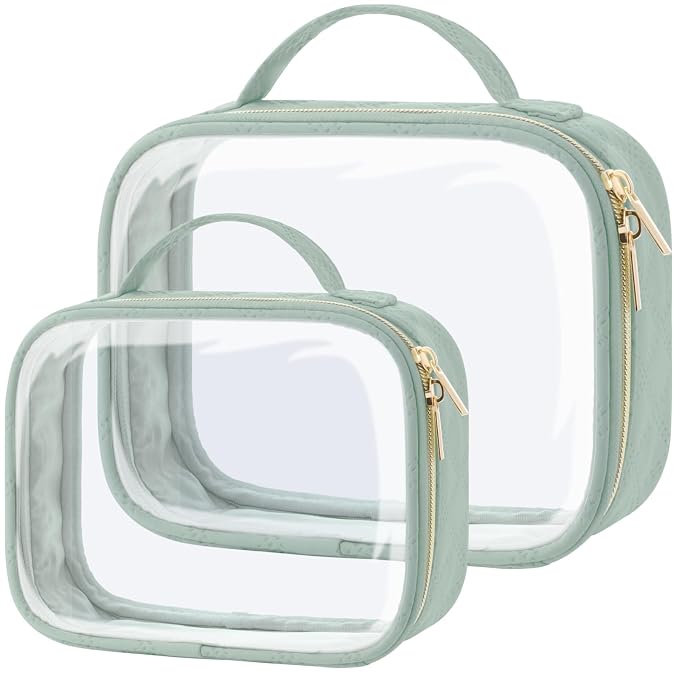 PACKISM TSA Approved Toiletry Bag, 2 Pack Clear Makeup Bags by Packism