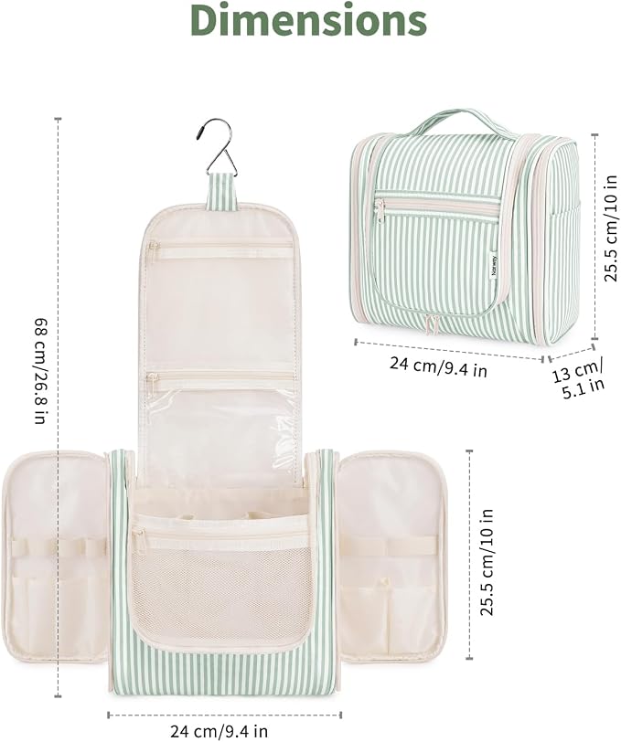 Narwey Striped Hanging Travel Toiletry Bag - Image 5