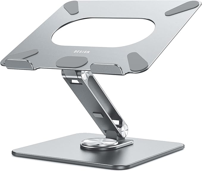 BESIGN LSX7 Laptop Stand with 360° Rotating Base, Ergonomic Adjustable Notebook by BESIGN