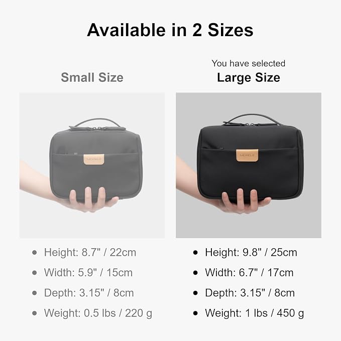 LEVEL8 Travel Toiletry Bag for Women Men, Travel Organizer Water Repellent - Image 9