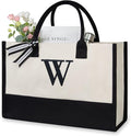 TOPDesign Embroidery Initial Canvas Tote Bag, Personalized Present Bag by TOPDesign