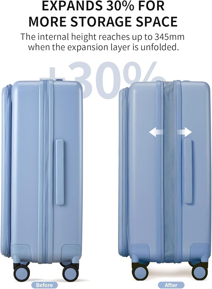 aji Expandable Top Opening Carry On Luggage Airline Approved, 20 Inch - Image 3