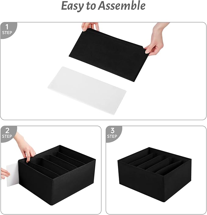 Jeans Drawer Organizers for Clothing, 5 Compartment Wardrobe Storage Box - Image 6