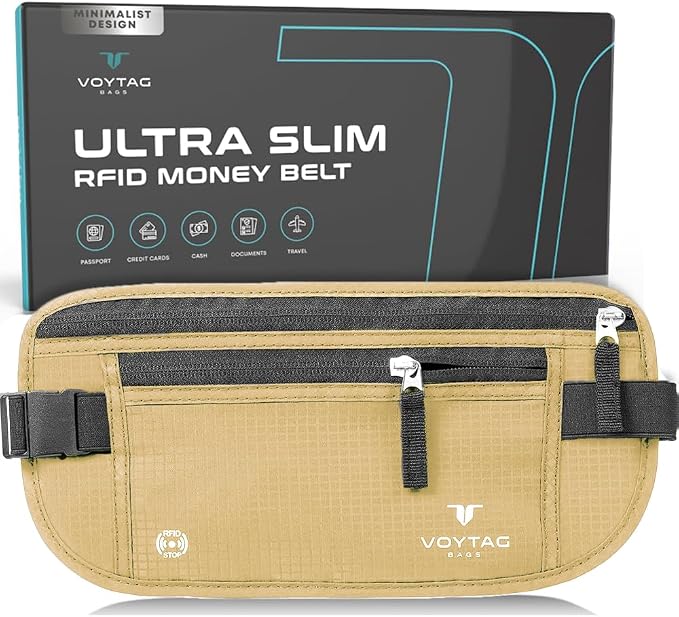 Travel Money Belt & Passport Holder by VOYTAG
