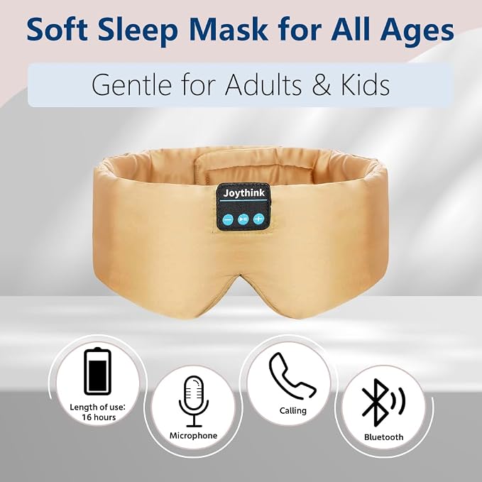 Joythink Sleep Headphones Bluetooth Sleep Mask Silk Headband Earphones - Image 3