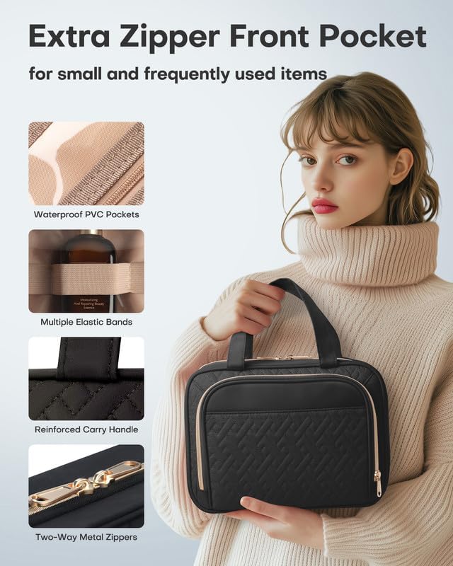 HOTOR Travel Toiletry Bag for Women & Men, Waterproof Makeup Bag - Image 5