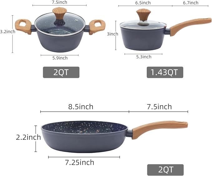 3-Piece Nonstick Pots and Pans Set - Image 2