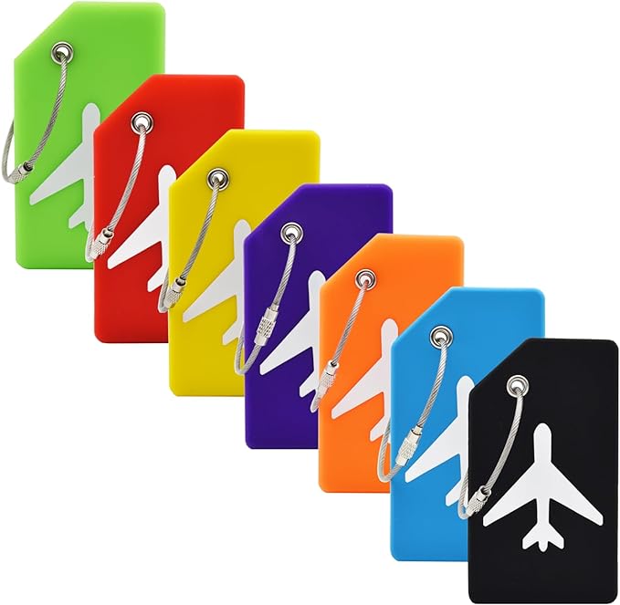 7 Pack Silicone Luggage Tag for Suitcases by MODENGKONGJIAN