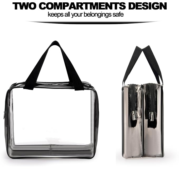 2Pcs Crystal Clear PVC Travel Toiletry Bag Kit - Image 5