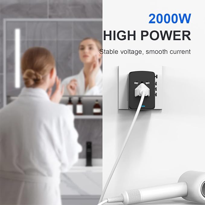 JMFONE 35W PD Universal Travel Adapter, Fast Charging International Power Plug - Image 3