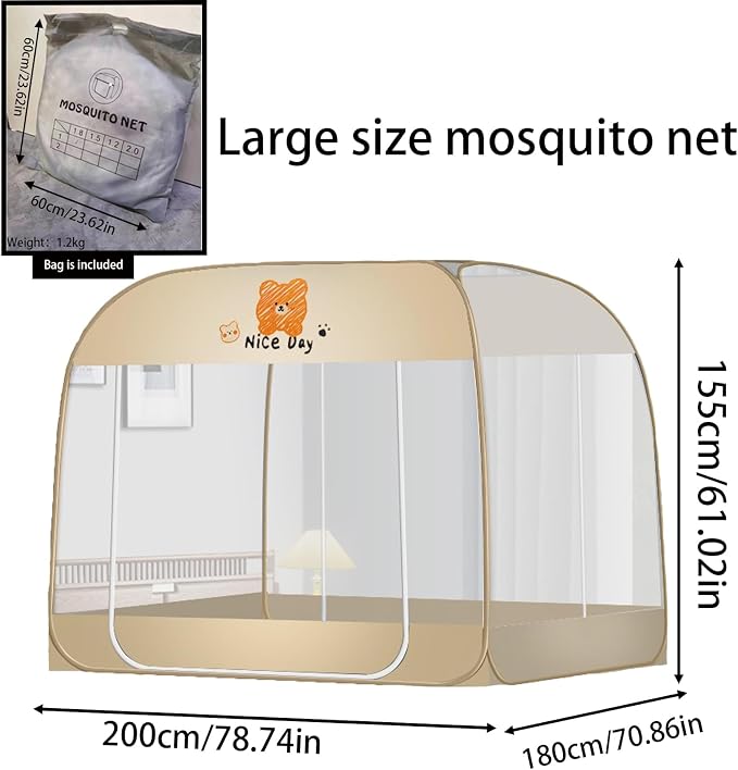 CMINGJ Mosquito Net for Bed, Portable pop up Mosquito Netting - Image 5