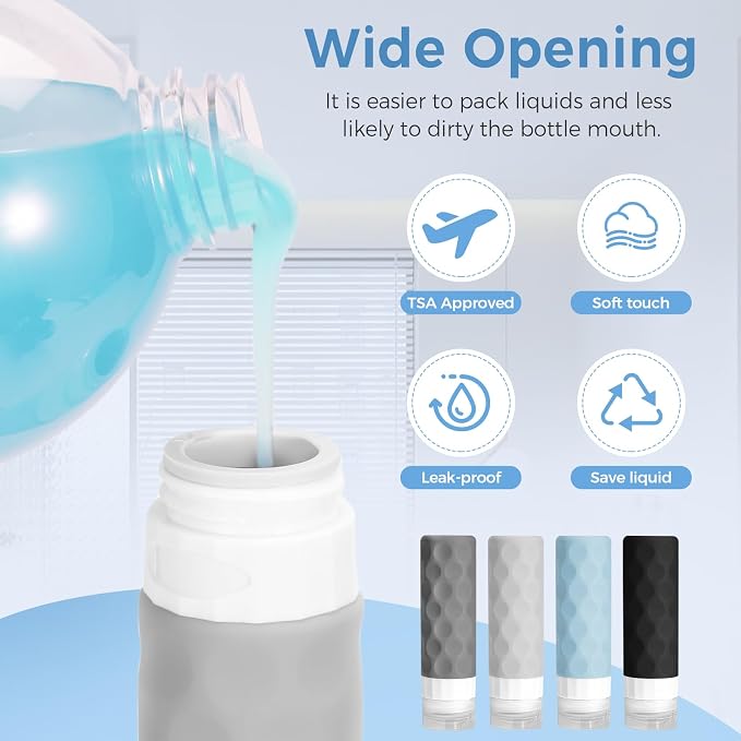 16pack Travel Bottles for Toiletries, TSA Approved Travel Size Containers Set - Image 4