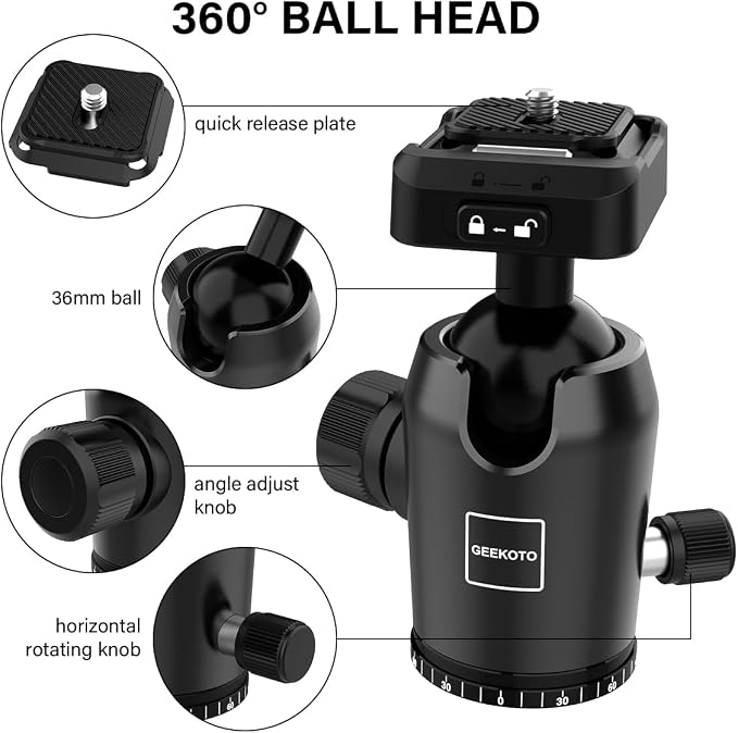 Geekoto 73-Inch Camera Tripod - Image 3