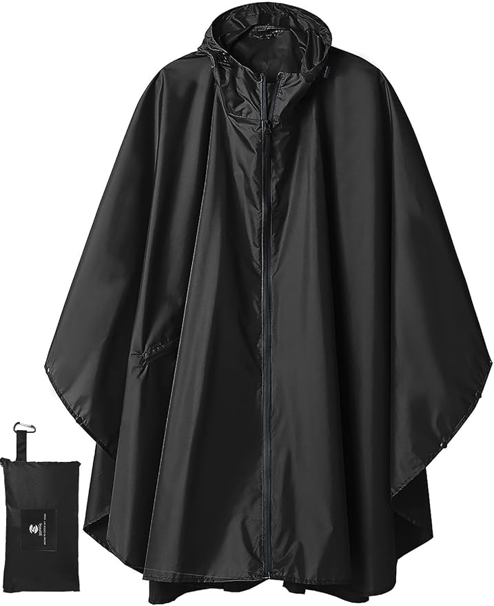 SaphiRose Unisex Rain Poncho Raincoat Hooded by SaphiRose