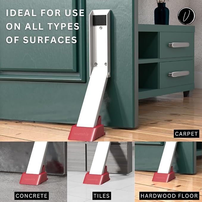 2 Pack Door Stop, No Drill Door Stoppers - Image 6