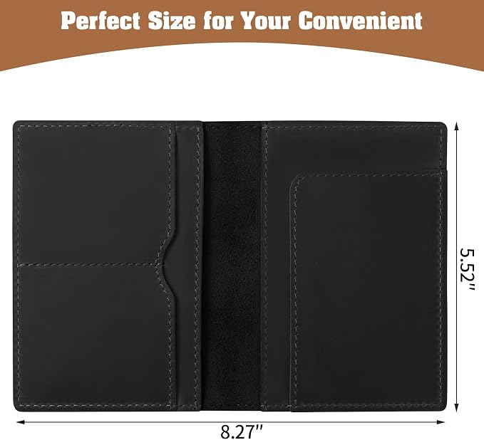 Jack&Chris Leather Passport Holder, Handmade Passport cover, Travel Wallet - Image 3