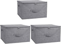 ANMINY 3PCS Storage Bins with Zipper Lids 51.9 Qt Lidded Fabric Storage Boxes by ANMINY