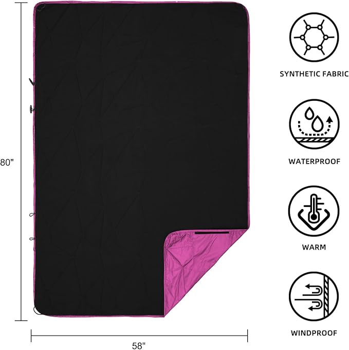 Outdoor Waterproof Blanket, Foldable Fleece Stadium Blanket - Image 3