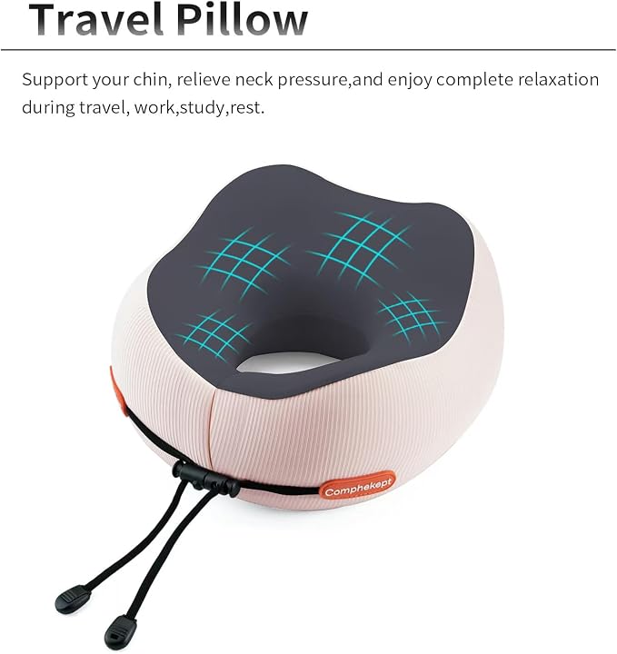 Thickened Travel Neck Pillow for Airplanes for Women, Adjustable Right Amount - Image 5