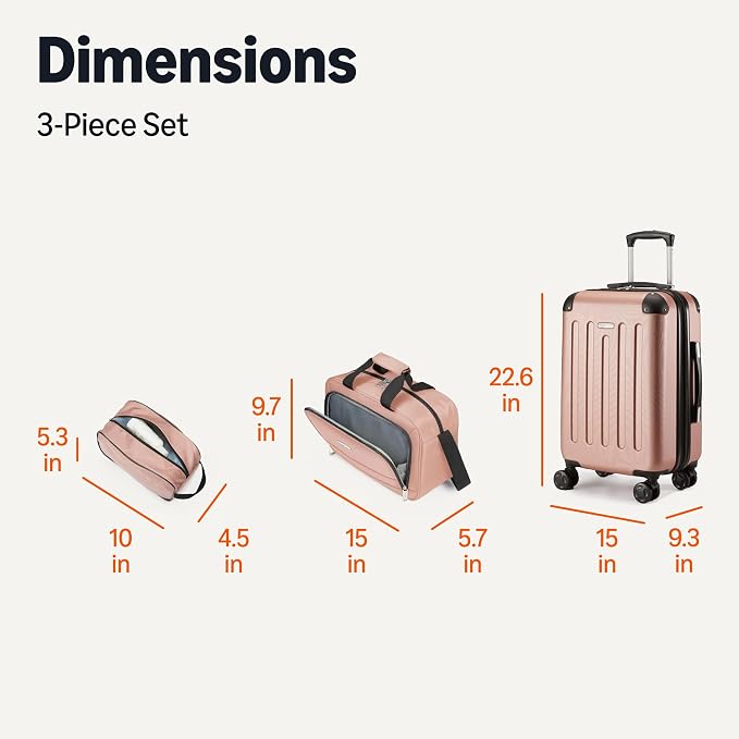 Amazon Basics 3-Piece Luggage Set, Including Carry-On Luggage, and 10" Compact - Image 6