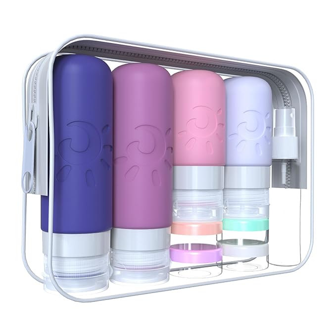 18 Pack travel Bottles for Toiletries, TSA Approved Silicone Travel Containers by ZAFIT