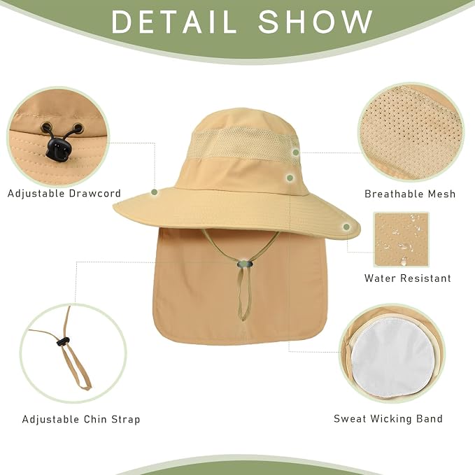Fishing Hat Breathable Wide Brim Sun Hats - Image 5