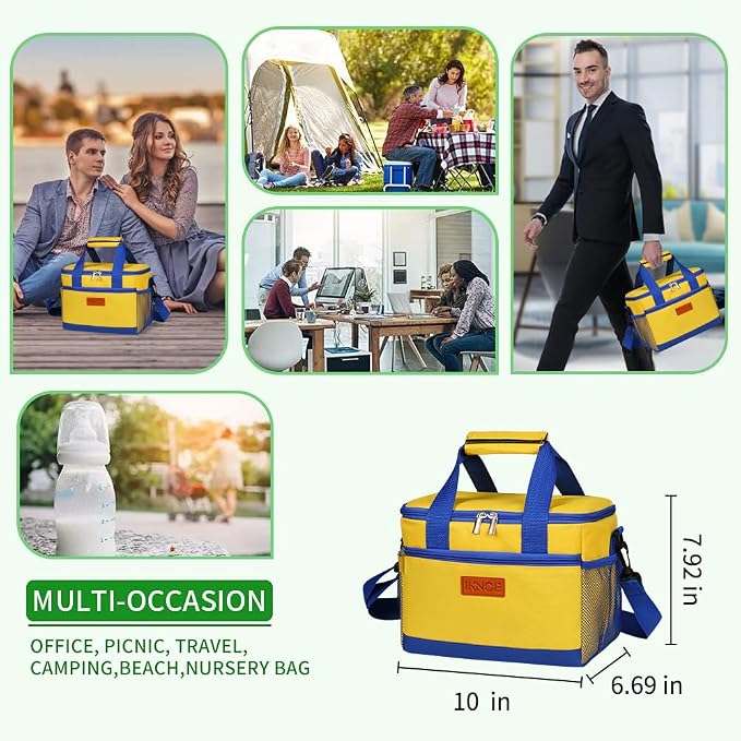 iknoe Large Foldable Cooler Bag, 8.5L Insulated Lunch Bag, Leakproof Lunch - Image 4