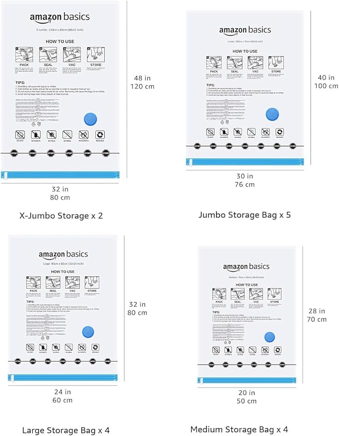 Amazon Basics Vacuum Compression Space Saving Storage Bags - Image 7