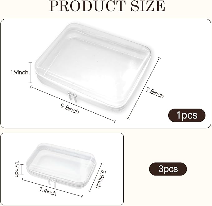 4PCS Clear Hard Zipper Case - Image 2