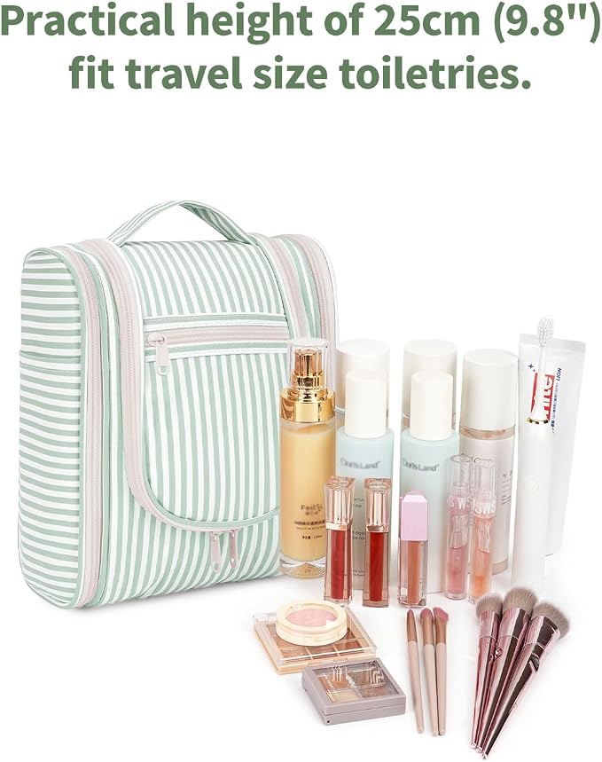 Narwey Small Striped Hanging Travel Toiletry Bag - Image 5