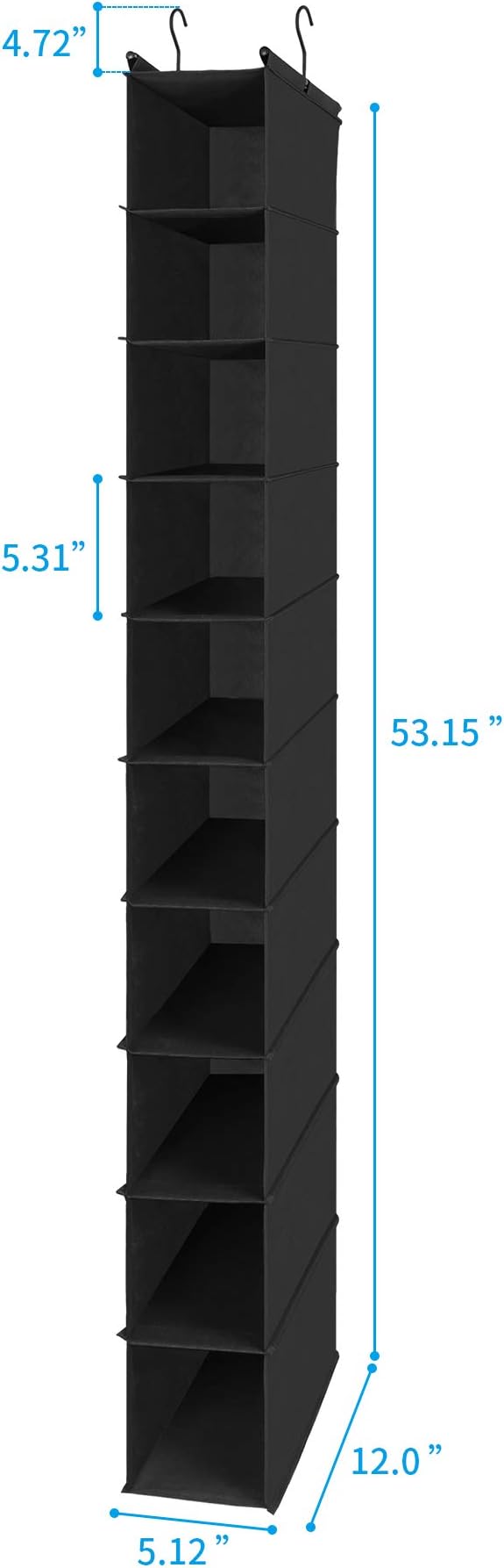 MAX Houser 10-Shelf Hanging Shoe Shelf Organizer, Hanging Shoe Storage - Image 3