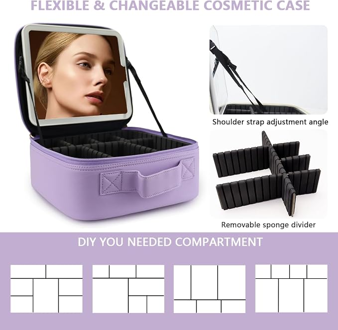 Travel Makeup Bag for Makeup Artists Large Makeup Case, - Image 3