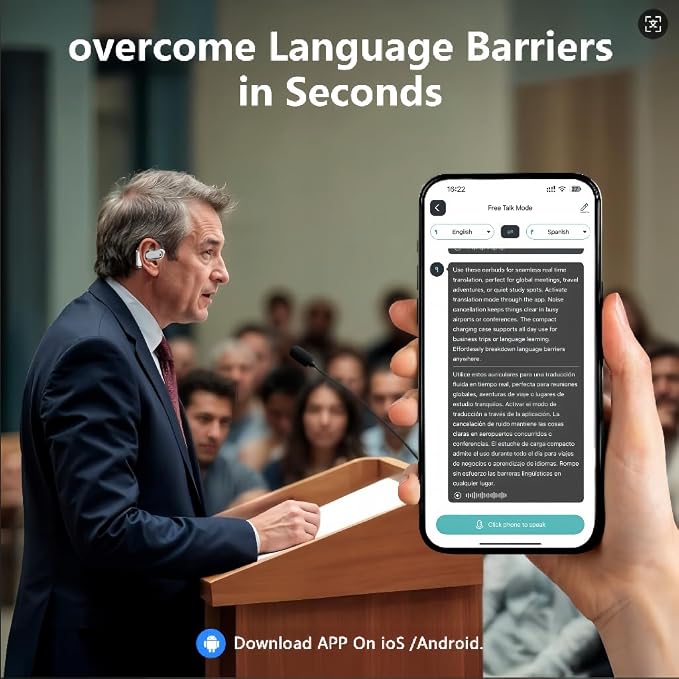 AI Translation Earbuds Real Time, LCD Touchscreen Real-Time Translator - Image 6
