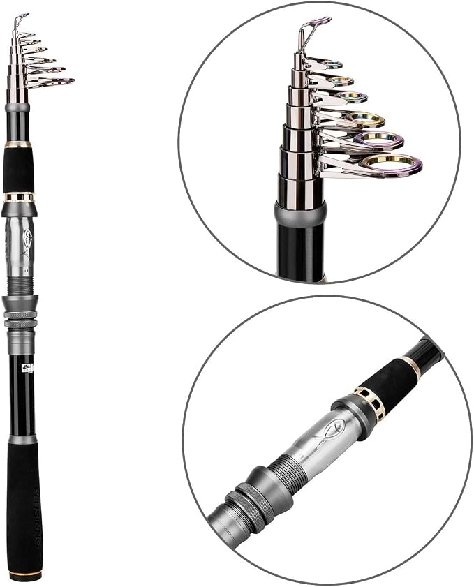 PLUSINNO Fishing Rod, Telescopic Fishing Rod and Reel Combo, Collapsible Travel - Image 2