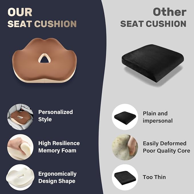 Coverado Car Seat Cushion with Memory Foam, Ergonomic Driving Seat Cushion - Image 8