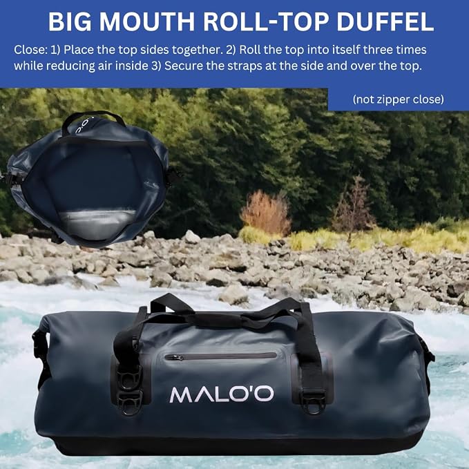 Malo'o Waterproof Dry Bag Duffel 40L/60L/100L, Roll Top Duffel Keeps Gear Dry - Image 2