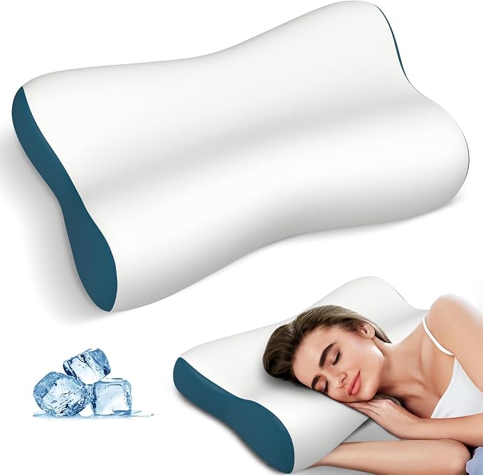 Cervical Neck Pillow for Pain Relief, Contour Memory Foam Pillows for Sleeping by Polovo