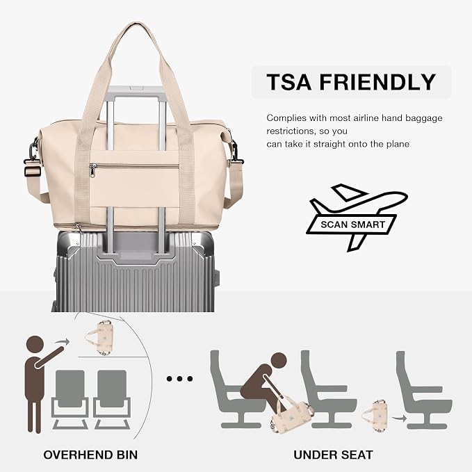 Travel Duffel Bag, Sports Tote Gym Bag, Shoulder Weekender Overnight Bag - Image 4