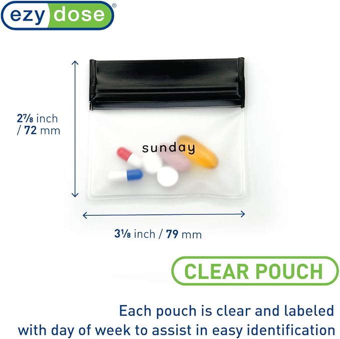 EZY DOSE Reusable 7-Day AM/PM Pill Pouch Set, Durable Multi-Purpose - Image 3