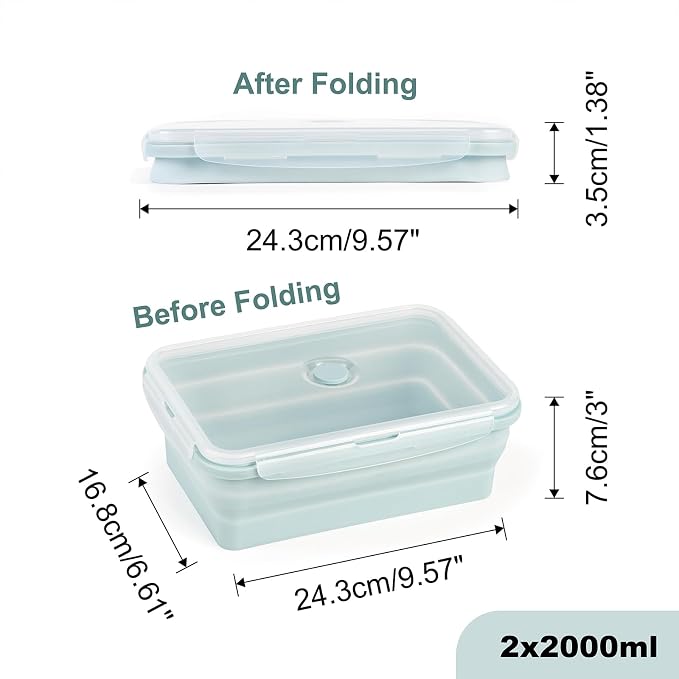 Extra Large Collapsible Silicone Food Storage Containers - Image 3