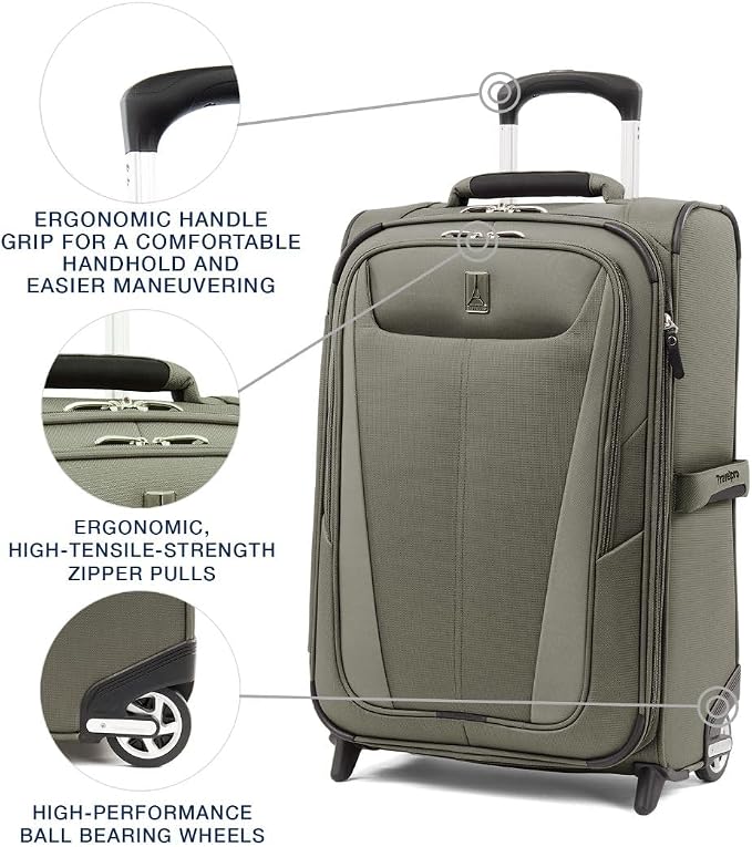 Travelpro Maxlite 5 Softside Expandable Upright 2 Wheel Carry on Luggage - Image 2