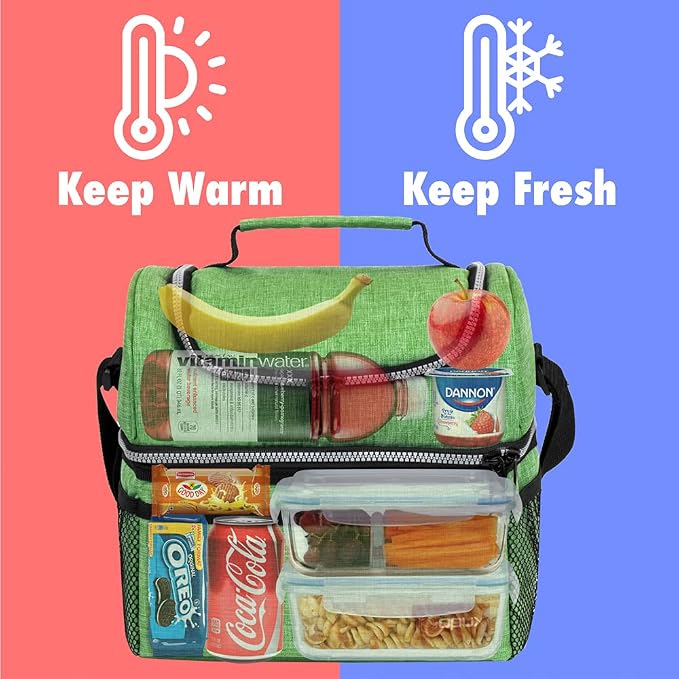 OPUX Lunch Box For Men Women, Insulated Large Lunch Bag Adult Work, Double - Image 2
