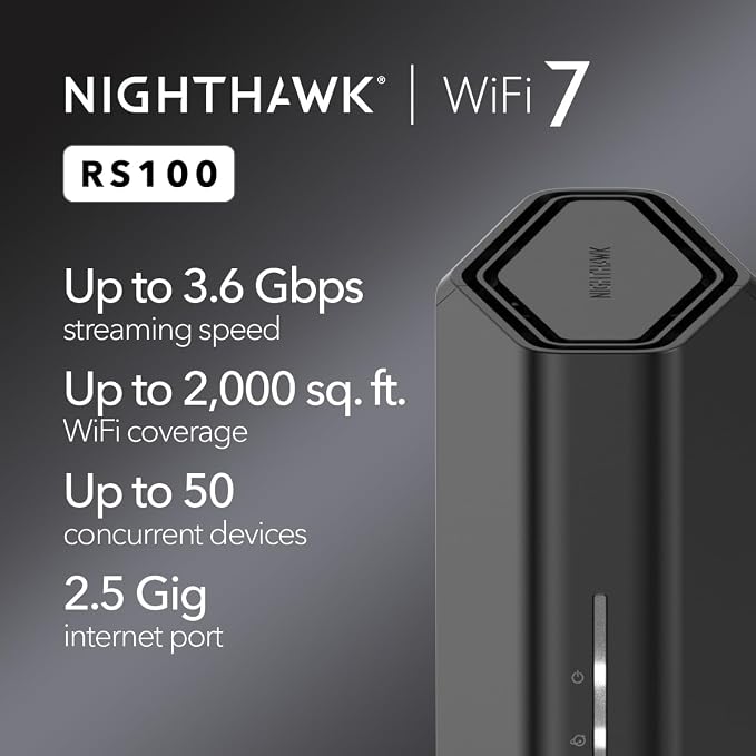 NETGEAR Nighthawk Dual-Band WiFi 7 Router – Security Features, BE3600 Wireless - Image 2
